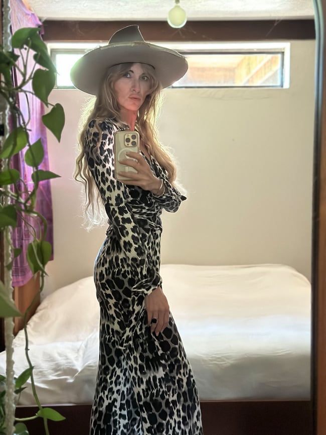 1970s Diane von Furstenberg leopard animal print wrap trouser set dress