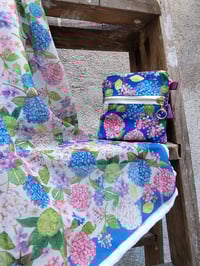 Image 2 of Monedero cuadrado doble bolsillo MARGARET HORTENSIAS azul