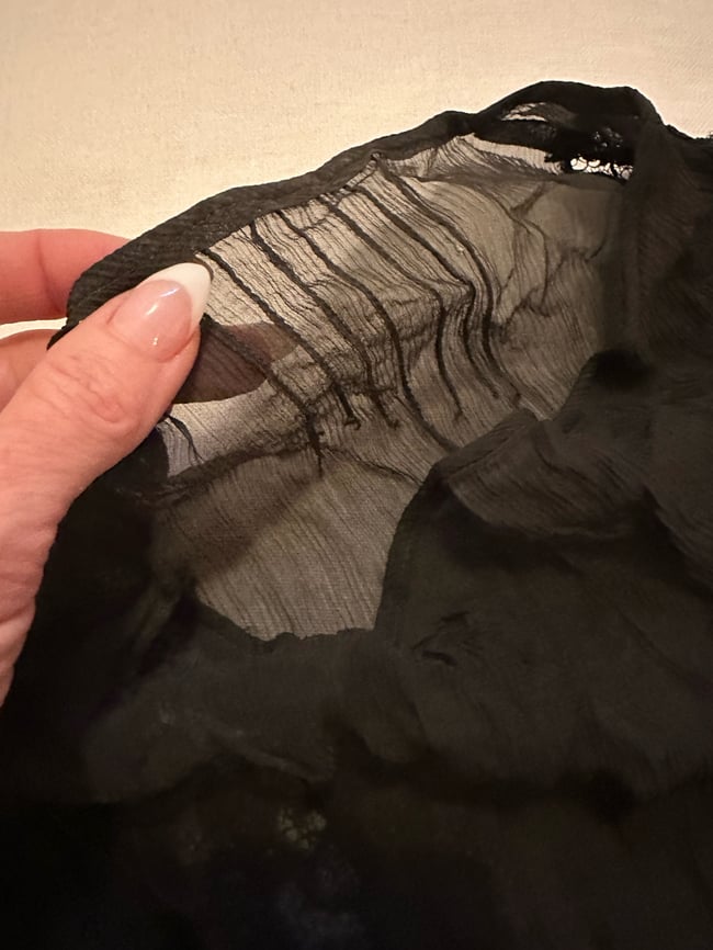 1920s noir tissue silk and handmade lace dress 