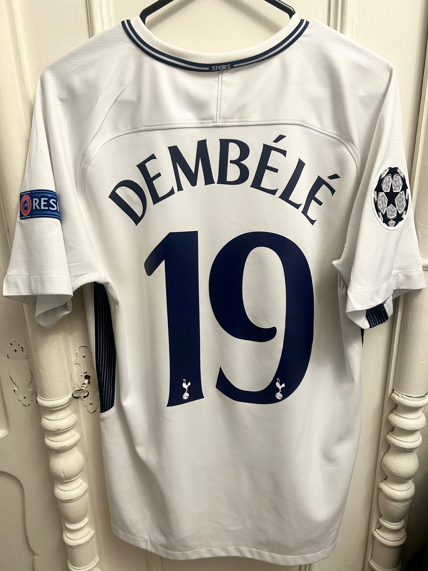 Image of Tottenham Hotspur “DEMBÉLÉ 19” 2017/18 Home Shirt + UCL patches (M)