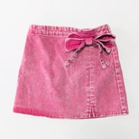 Image 1 of SHEIN Girls Pink Denim Skirt with Bow