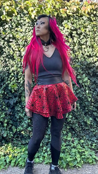 Image 1 of Red Spider Web Flare Skirt 