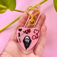 Image 1 of Ghostface Heart Acrylic Keychain (GRADE B)