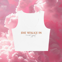 Image 1 of ‘She walks in the Spirit’ crop top