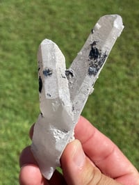Image 1 of Mongolian Quartz with Calcite and Hematite Flowers #1799
