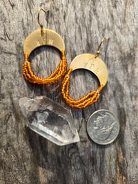 Image 3 of Yellow YEM beaded earrings