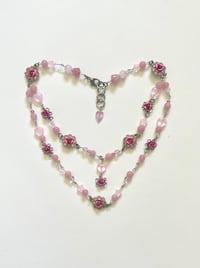 Image 3 of Flowered Hearts Necklace