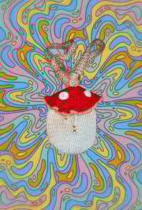 Image 1 of Mushroom mini crochet backpack 