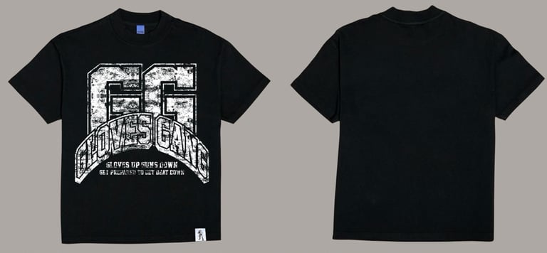 GLOVES GANG HEAVYWEIGHT OVERSIZED TEE (BLACK/WHITE)