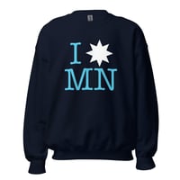 Image 1 of I [STAR] MN Crewneck Sweatshirt (Dark Blue w/ White star)