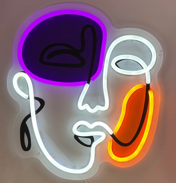 Image of  Happy Face Abstract LED Neon Light 14x16 -Free Shipping 