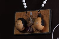 Image 3 of Vintage Japanese Kokeshi Figure Wood Plaque  Necklace