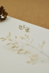 Image 3 of Recycled organic shape silver stud earrings 