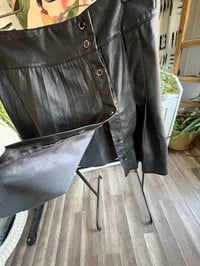 Image 3 of Faux leather button down mini skirt
