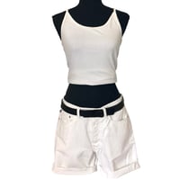 Image 1 of Vintage Ralph Lauren White Denim Cut- Off Shorts - Size 12  