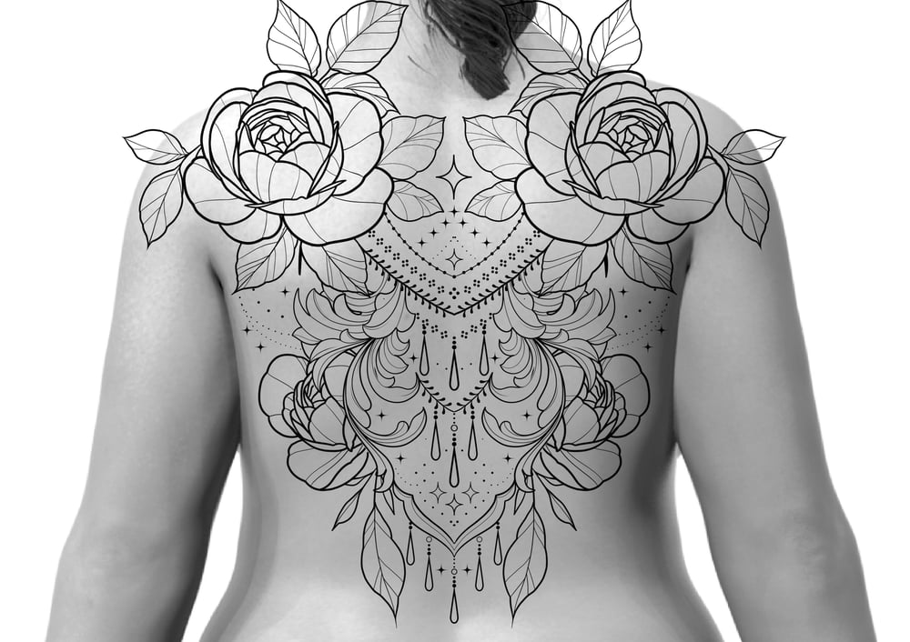 Image of Dos Ornement Floral Acanthe Bijoux