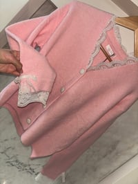 Image 2 of Lace trim soft knit cardigan - 2 colours 