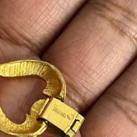 Image 3 of Vintage Crown Trifari Gold Tone Linked Hearts Bracelet