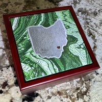 Image 1 of Wood box with ❤️Athens, Ohio painting  printed on tile