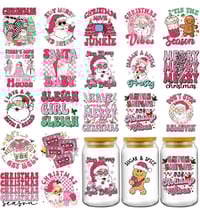 Image 2 of Christmas Mystery Glitter Plastic Tumbler with straw 