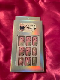 Nails - Short (Pink Glitter Design)