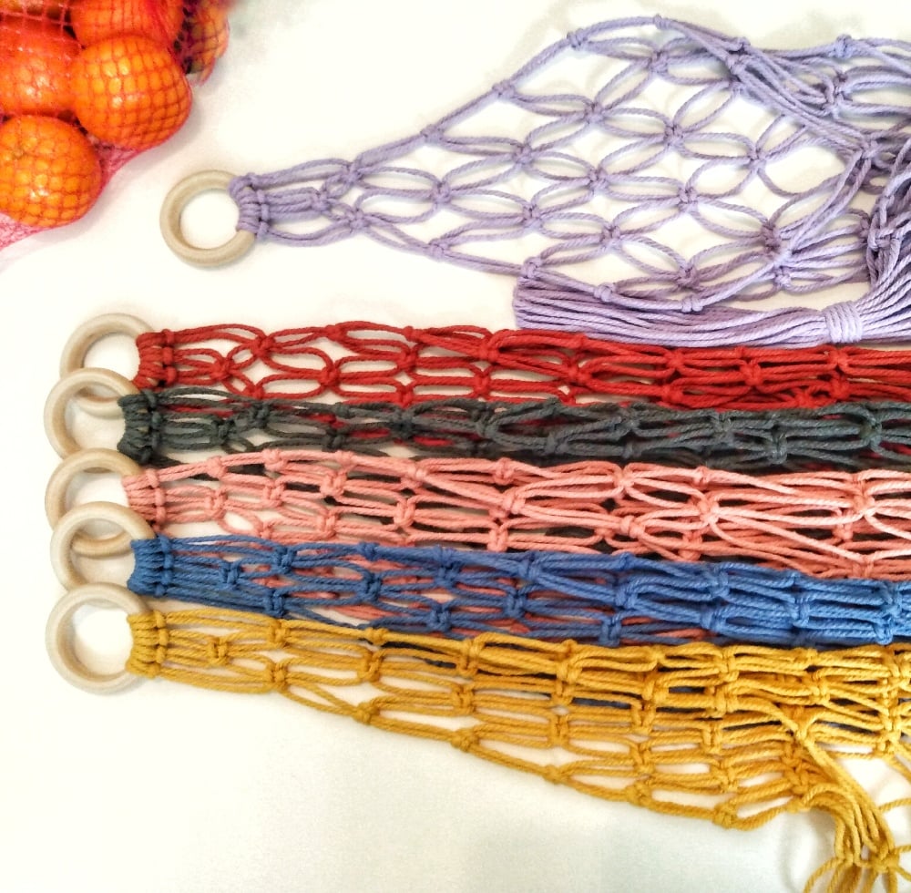 Image of Macrame Hanging Fruit Basket, Vegetable Fruit Hanger, Veggie Fruit Holder, Kitchen Storage