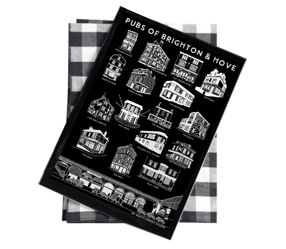 Pubs Of Brighton Tea Towel 