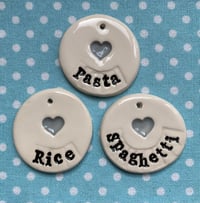 Image 1 of Pasta, Rice and Spaghetti Tags Grey Hearts