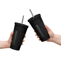 Image 7 of Insulated tumbler with a straw( it's devil fighting time)