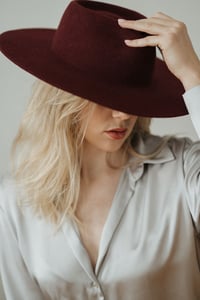 Image 4 of Bianca Fedora Hat / Burgundy