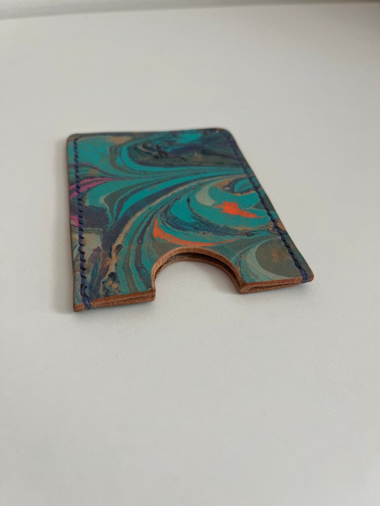Image of Marbled Cardholder (Blue/Orange)