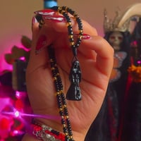 Image 1 of La Negra Black And Gold Beaded Collar 