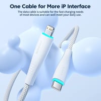 Image 2 of 6 Foot IPhone Fast Charging Cable White 