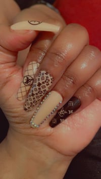 Image 4 of Nails - Long Luxury Louis Vuitton Design