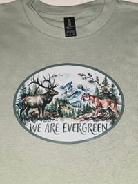 Image 1 of Watercolor Wildlife Graphic Tee Sage 