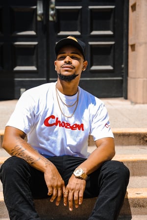 White Chosen T-shirt With Red Writing