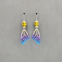 Yellow Skull + Pastel Wings Earrings