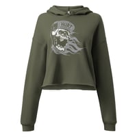 Image 1 of Womens Grey Skull Crop Hoodie