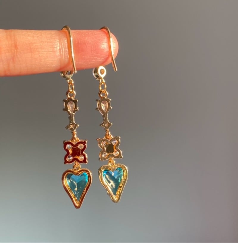 Image of ✨✨❤️Midnight Sparkles✨✨❤️ Aqua Dangling Earrings