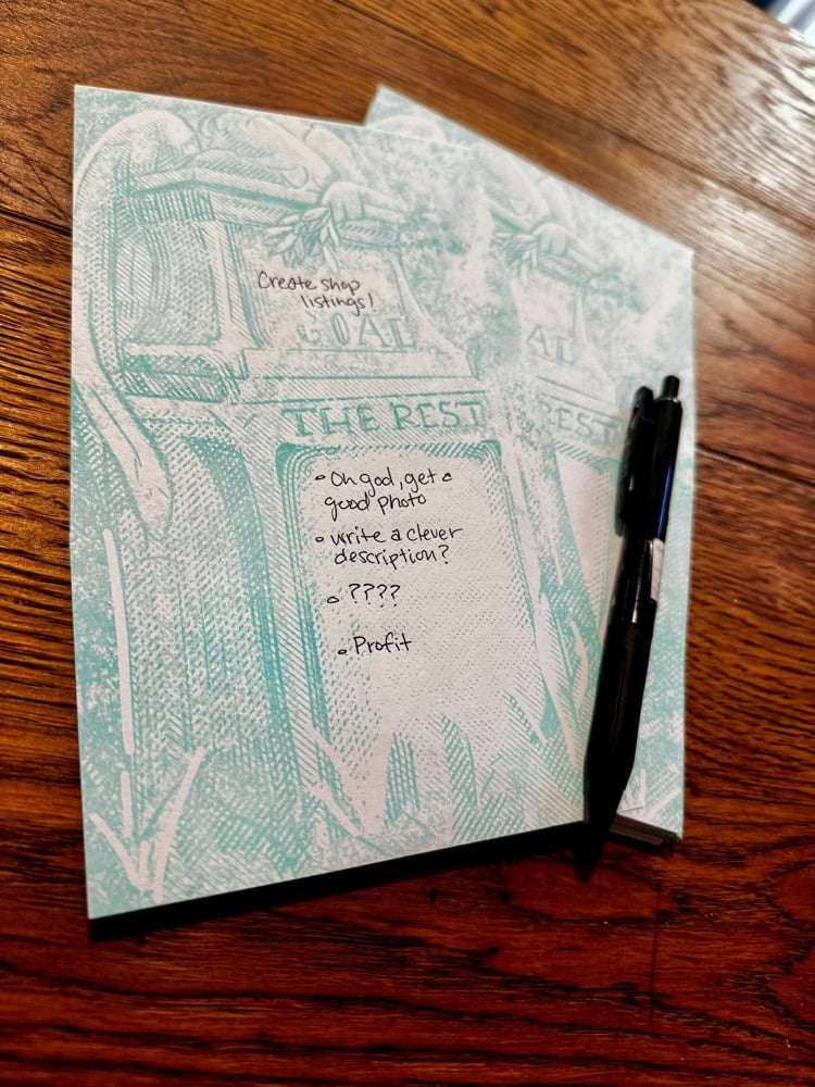 Gravestone Memo Pad