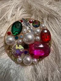 Large Pearls & Stones Explosion Brooch