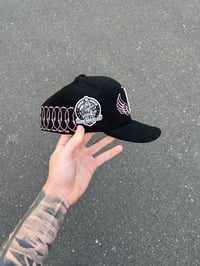 Image 4 of  PINK BRIM BLACK LOS ANGELES DODGERS CUSTOM FITTED CAP