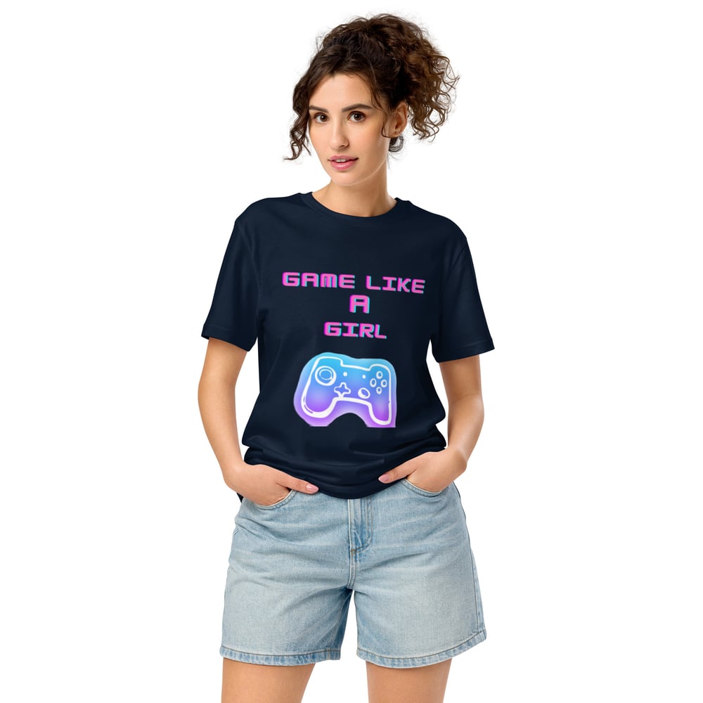 Image of Gaming like a Girl Tee (pink letters) (women's tee)