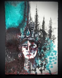 TealScape Portrait ~Original Art on Paper