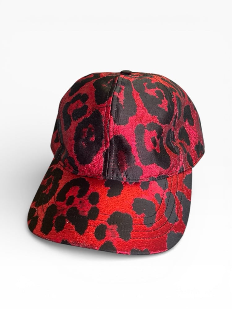 Image of Dolce & Gabbana Red Leopard Baseball Hat