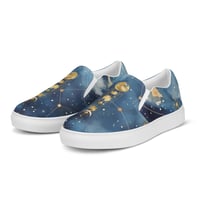 Image 4 of Celestial Constellation Night Sky Stars and Clouds Painting Men’s Slip-On Canvas Shoes