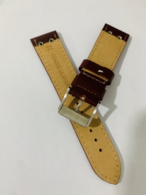 Image of Heavy duty stitched leather Gents watch strap,Genuine Fortis S/S buckle.22mm(FT-04)