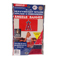 Image 1 of Los Angeles Angels Banner 3' x 2' Embroidered Heavyweight Nylon Red MLB