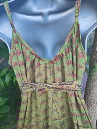 Image 8 of PEFKOS MAXI DRESS - Green browns Size 10-18 uk