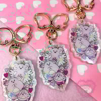 Chansey Family Shell Keyring 